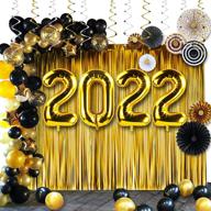 🎉 2022 new year's eve party supplies: 40-inch 2022 balloons, 89-piece black and gold graduation party decorations are ideal for graduation decoration logo