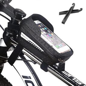 img 4 attached to 🚲 Wubalge Top Tube Bike Bag: Waterproof Front Frame Bag with Phone Mount and Touch Screen - 6.5" Cellphone Storage, Mountain Bike Accessories