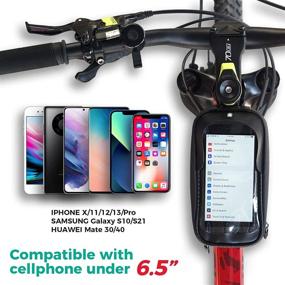 img 1 attached to 🚲 Wubalge Top Tube Bike Bag: Waterproof Front Frame Bag with Phone Mount and Touch Screen - 6.5" Cellphone Storage, Mountain Bike Accessories