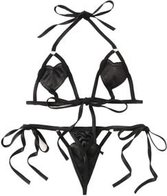 img 4 attached to SheIn Womens Lingerie Design Halter Women's Clothing for Swimsuits & Cover Ups