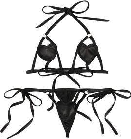 img 3 attached to SheIn Womens Lingerie Design Halter Women's Clothing for Swimsuits & Cover Ups