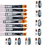 artlalic 8pcs nail art brush set: smile moon shaped pens for acrylic french uv gel polish, gradient colors, 3d diy painting, and drawing logo