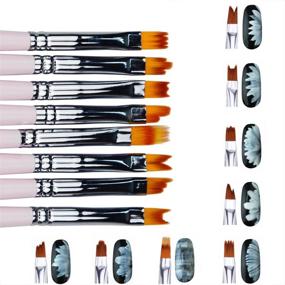 img 4 attached to Artlalic 8Pcs Nail Art Brush Set: Smile Moon Shaped Pens for Acrylic French UV Gel Polish, Gradient Colors, 3D DIY Painting, and Drawing