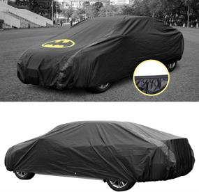 img 3 attached to 🦇 DC Comics Batman Car Cover - Outdoor UV Protection & Water Resistance for Most Sedans