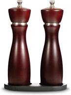 🌳 hammerton mills - wood salt and pepper grinder set with wooden tray, stainless steel blade pepper grinder, ceramic blade salt grinder, 2-piece set logo