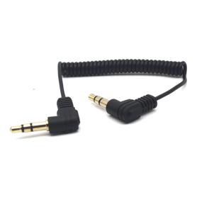 img 2 attached to 🔌 Riipoo Coiled 3.5mm Audio Cable - 2-Pack, 30cm Mini Coiled 3.5mm Headphone Cable, 90° 1/8" 3.5mm TRS Jack Male to Male Stereo Aux Audio Coiled Cord (M-M)