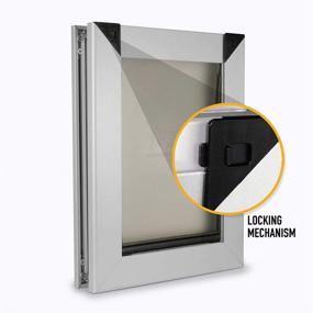 img 1 attached to 🚪 Premium Rustproof Small Single Flap Dog Door for Exterior Doors - Durable Aluminum Frame with Magnetic Closure and Complete Polyurethane Flap for Supreme Weather Protection