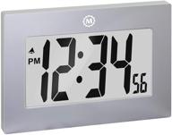 🕒 marathon cl030064 large digital wall clock: 9-inch size, fold-out table stand, big 3.25 inch digits - graphite grey. batteries included. logo