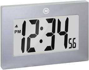 img 4 attached to 🕒 MARATHON CL030064 Large Digital Wall Clock: 9-inch Size, Fold-Out Table Stand, Big 3.25 Inch Digits - Graphite Grey. Batteries Included.