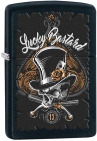 img 1 attached to Zippo Lighter: Lucky Bastard Skull – Black Matte 80196 | Sleek and Stylish Firestarter