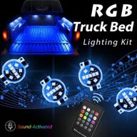 🚚 rgb комплект освещения кузова грузовика - megulla 8-pack: многоцветный яркий рабочий свет с активацией звука, водонепроницаемость ip67, беспроводной радиоуправляемый пульт, выключатель вкл/выкл - идеально подходит для грузовиков, пикапов, прицепов и лодок. логотип