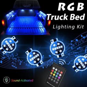 img 4 attached to 🚚 RGB Truck Bed Lighting Kit – Megulla 8-Pack: Multi-Color Super Bright Work Light with Sound Activation, IP67 Waterproof, Wireless RF Remote, On/Off Switch – Ideal for Trucks, Pickups, Trailers, and Boats