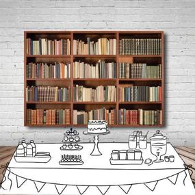 img 1 attached to 📚 LYWYGG Vintage Bookshelf Backdrop 7x5FT - Grunge Bookcase with Magic Books, Ancient Library Vinyl Photography Background - Ideal for Photo Studio Props CP-49