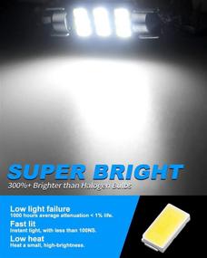 img 3 attached to 🔦 Yorkim 578 LED Bulb: Super Bright 212-2 Festoon LED with Error Free Canbus, Interior Car Lights 41mm 42mm Dome Map Light Bulb - Pack of 2