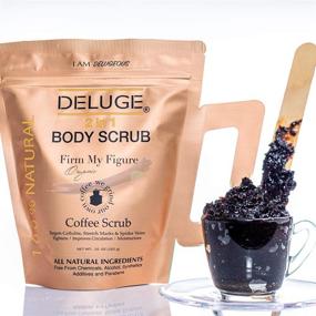 img 3 attached to 🌿 DELUGE - Organic Coffee Body Scrub and Face Scrub. Top Natural Treatment for Cellulite, Stretch Marks, Spider Veins, Eczema. Enriched with Shea Butter, Cocoa Butter, Coconut Oil, Dead Sea Salt. 10 Oz