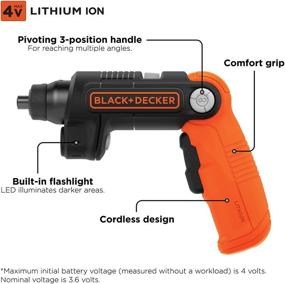 img 3 attached to 🔧 Compact and Powerful BLACK+DECKER 4V MAX* Cordless Screwdriver with LED Light - BDCSFL20C