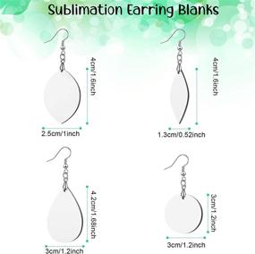 img 3 attached to Assorted Shapes 32-Piece Sublimation Earring Blank Heat Transfer Wire Hooks Earrings Unfinished Wood Teardrop Earring Pendants with Earring Hooks - Ideal for DIY Jewelry Crafts