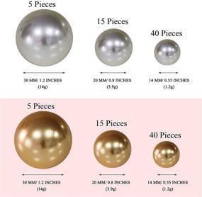 img 3 attached to 💎 WELMATCH Gold Ivory Pearl Vase Fillers - 120 pcs 1 LB Faux Pearl Beads 14mm 20mm 30mm Assorted with 8000 pcs Clear Water Beads Included for Home Wedding Event Decoration (Gold, Ivory)