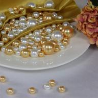 💎 welmatch gold ivory pearl vase fillers - 120 pcs 1 lb faux pearl beads 14mm 20mm 30mm assorted with 8000 pcs clear water beads included for home wedding event decoration (gold, ivory) logo