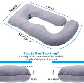 img 3 attached to 🤰 Victostar U Shaped Maternity Pillow - 57 inches, Full Body Support for Back, Hips, Legs, Belly with Removable Cover - Pregnancy Pillow in Dark Gray