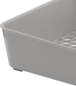 img 1 attached to 🔲 Spectrum Diversified Hexa 5-Divider Silverware Drawer Organizer: Buildup-Resistant & Expandable with Locking Wings for Modern Kitchen Storage in Stone Gray