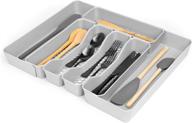 🔲 spectrum diversified hexa 5-divider silverware drawer organizer: buildup-resistant & expandable with locking wings for modern kitchen storage in stone gray логотип