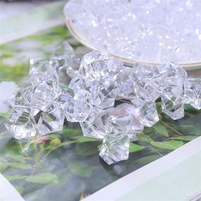 img 2 attached to Jucoan 1000 PCS Fake Ice Cubes: Clear Acrylic Crushed Ice Rocks for Stunning Tablescapes, Vase Fillers, Weddings, and Party Decorations