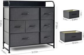 img 2 attached to 7-Drawer Fabric Dresser Storage Tower with Sturdy Steel Frame, Wood Top & Handles for Bedroom, Hallway, Entryway, Closets