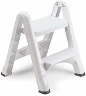 rubbermaid folding stool 2 step white logo