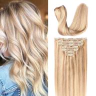 💇 20-inch chicfusion human hair extensions clip in – light blonde highlights with golden blonde blend, 120g, full ends included logo