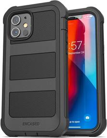 img 3 attached to 📱 Black Encased Falcon Armor iPhone 12 Mini Case – Full-Body Protective Cover with Built-in Screen Protector and Belt Clip Holster – Ultimate Defense and Convenient Clip-on