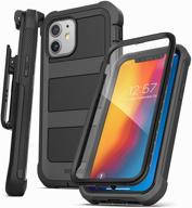 📱 black encased falcon armor iphone 12 mini case – full-body protective cover with built-in screen protector and belt clip holster – ultimate defense and convenient clip-on logo