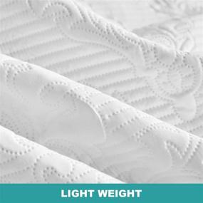 img 2 attached to Hansleep Lightweight Quilt Set - White Full/Queen Bedding Coverlet for All Season Use - Comforter Bedspread - Decorative Bed Cover