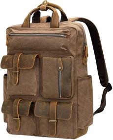 img 4 attached to ☕ ALTOSY Coffee Canvas Backpack 5351