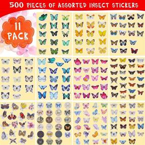 img 2 attached to 🦋 Colorful 500-Piece Butterfly Stickers Set: Waterproof Vinyl Decals for Scrapbook, Journal Planner, Phone Case, Water Bottles, Laptops, Walls & Parties