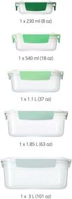 img 3 attached to 🌿 Joseph Joseph Nest Lock 10 Piece Plastic Food Storage Container Set - Leakproof, Airtight Lids in Sage