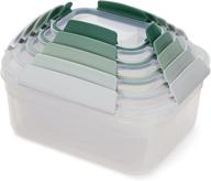 🌿 joseph joseph nest lock 10 piece plastic food storage container set - leakproof, airtight lids in sage логотип