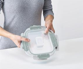 img 1 attached to 🌿 Joseph Joseph Nest Lock 10 Piece Plastic Food Storage Container Set - Leakproof, Airtight Lids in Sage