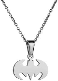 img 4 attached to 🦇 RZCXBS Unisex Lightweight Surgical Stainless Steel Batman Necklace Charm - Bat Man Insect Pendant