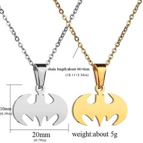 img 1 attached to 🦇 RZCXBS Unisex Lightweight Surgical Stainless Steel Batman Necklace Charm - Bat Man Insect Pendant