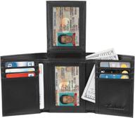 👜 premium travelambo leather trifold wallets - stylish & secure credit card holder logo