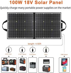 img 3 attached to 🔆 Компактная портативная солнечная панель FF FLASHFISH: 100 Вт 18 В, складной зарядник для генераторов, телефонов, планшетов и многого другого