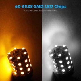 img 3 attached to 🚦 Super Bright 2pcs 3057 3157 3357 3457 Switchback LED Turn Signal Light Bulbs: White Amber Dual Color - 3057A 3157A 3357A 3457A 4157NA 3156 3155