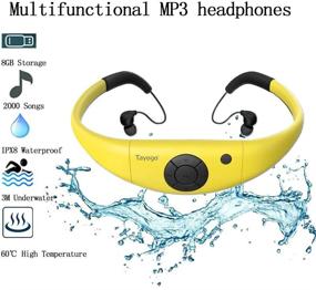 img 1 attached to Tayogo 8GB Waterproof MP3 Player with IPX8 Swimming Waterproof Headphones for 6-8 Hours Underwater 3 Meters - Yellow (Includes Shuffle Feature)