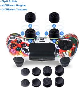 img 2 attached to 🎮 PS4 Controller Skins - Waterproof Silicone Cover Skin with 8 PS4 Thumb Grips - Water Transfer Printing Silicone Protector Case Set for PS4, PS4 Slim, and PS4 Pro Controllers