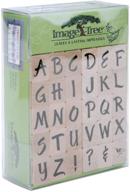 🌳 ek success image tree wood handle rubber stamp set: susy ratto brush letter alphabet/upper logo