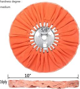 img 3 attached to 🍊 High-Quality 10" Orange Airway Buffing Wheel for Angle Grinder – 16 Plys/Medium Polishing – 5/8" Arbor Hole – 1PC