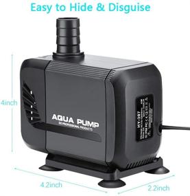 img 3 attached to 🌊 Allnice Submersible Water Pump 880GPH - Quiet Outdoor Fountain Pump with 6.5ft Power Cord and 3 Nozzles for Aquarium, Pond, Fish Tank