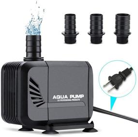 img 4 attached to 🌊 Allnice Submersible Water Pump 880GPH - Quiet Outdoor Fountain Pump with 6.5ft Power Cord and 3 Nozzles for Aquarium, Pond, Fish Tank