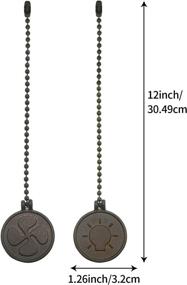 img 2 attached to 🔌 Enhance Your Ceiling Fan with a 4-Piece Bulb and Fan Pattern Pull Chain Set – 12-Inch Ceiling Fan Chain Extender Included (Black)